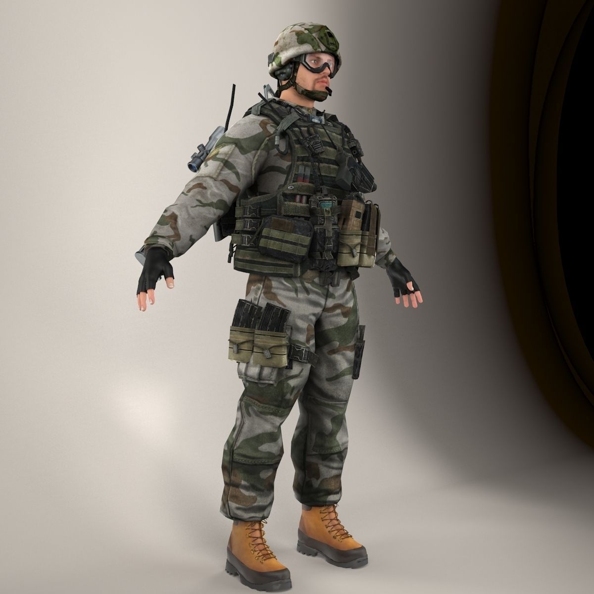 Ultimate Rigged Soldier 3D model_6