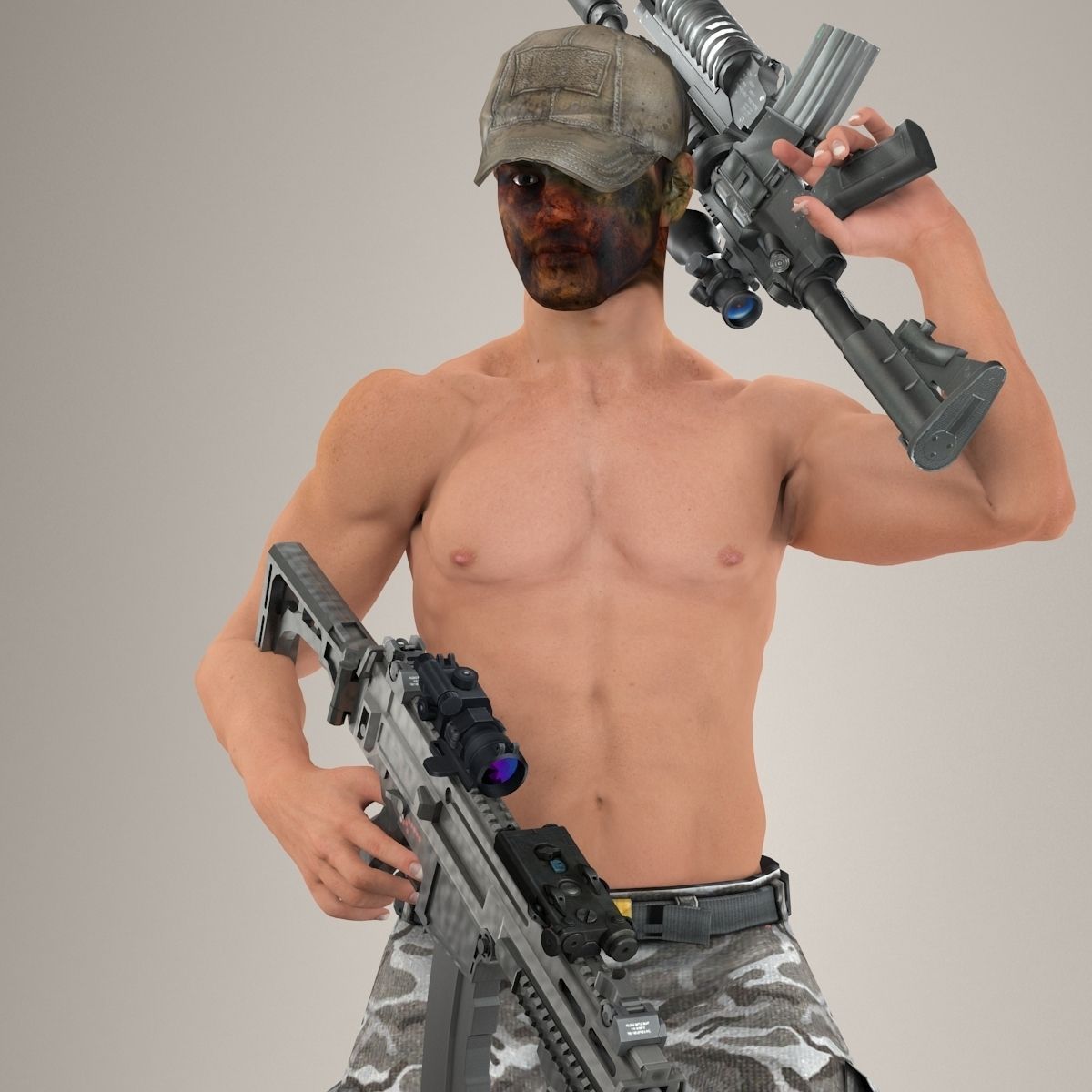 Ultimate Rigged Soldier 3D model_4