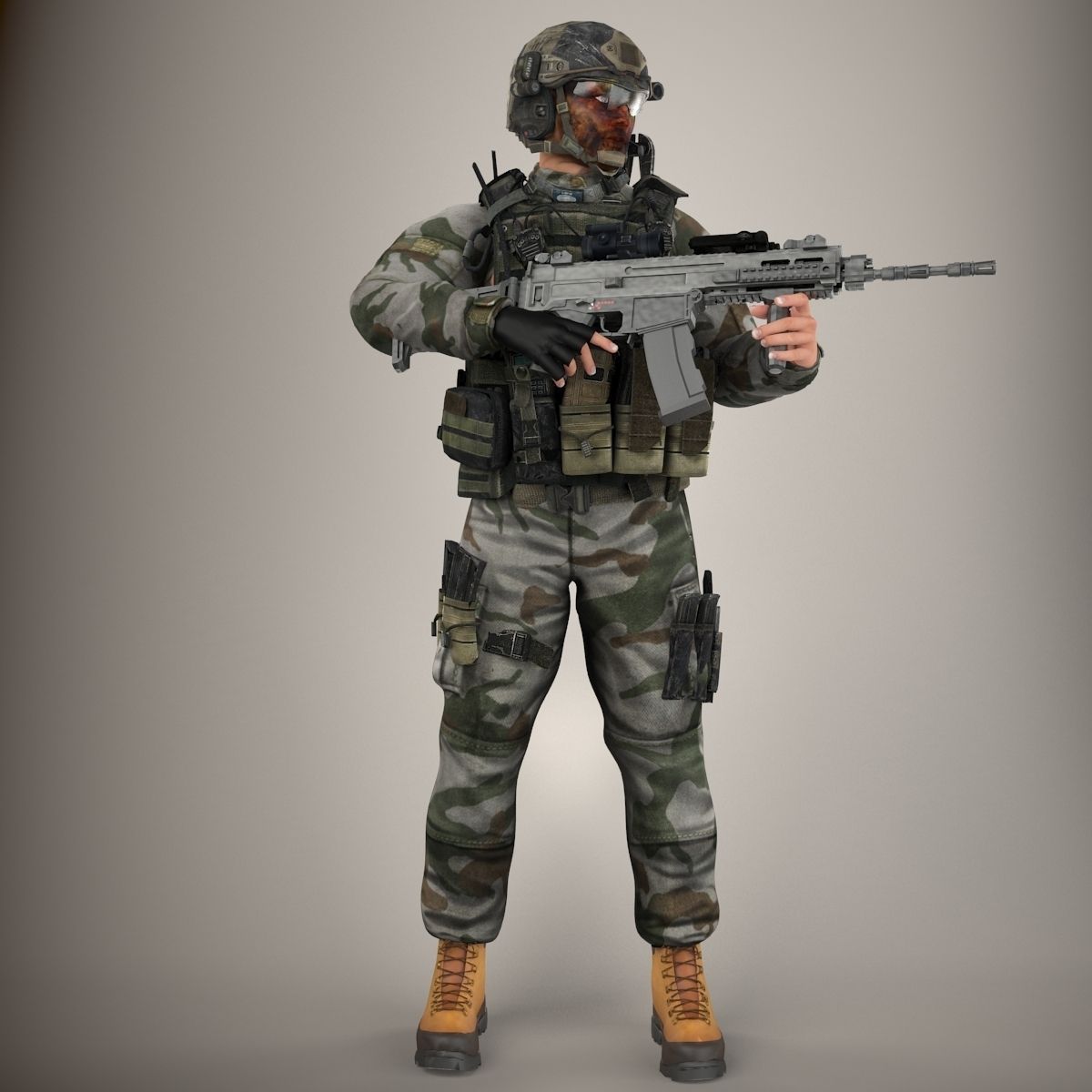 Ultimate Rigged Soldier 3D model_1