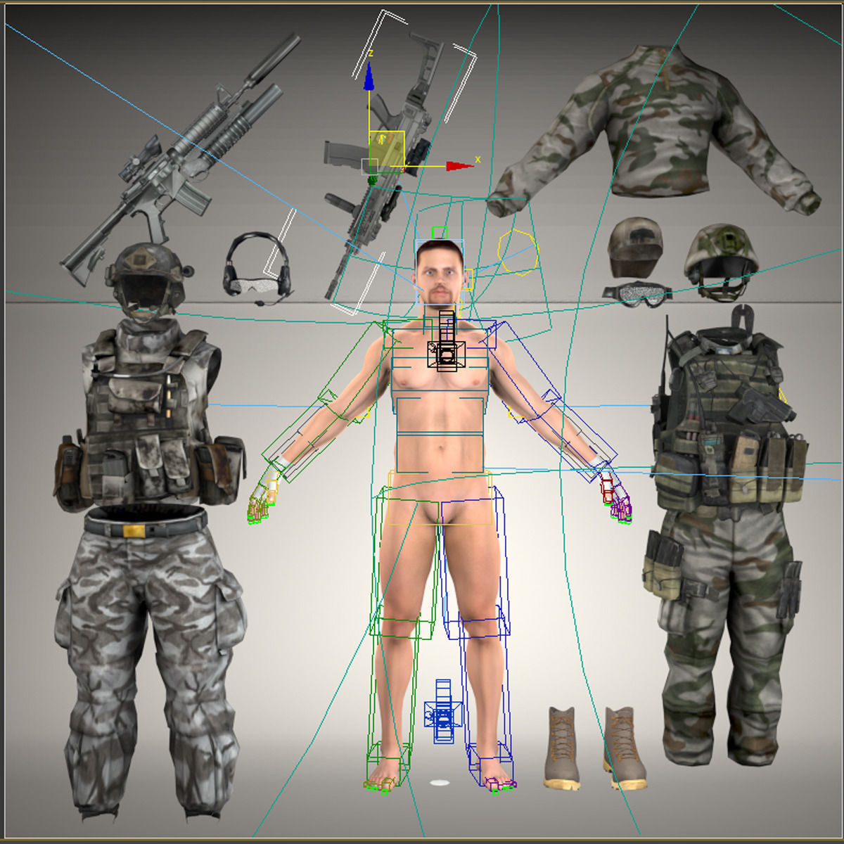 Ultimate Rigged Soldier 3D model_18