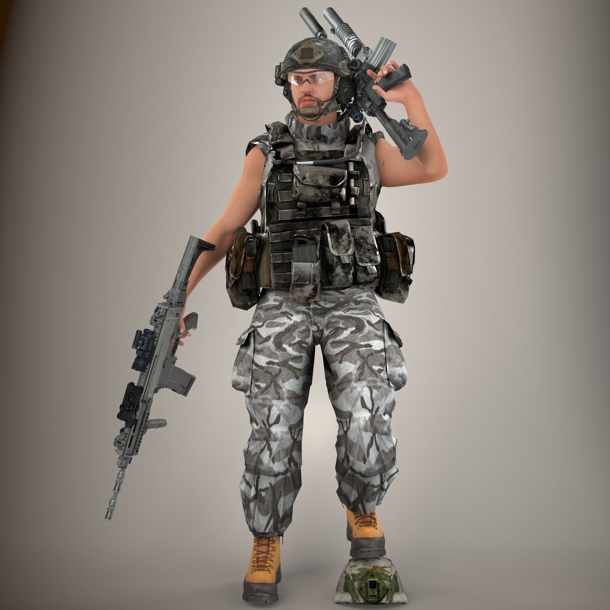 Ultimate Rigged Soldier 3D model_2