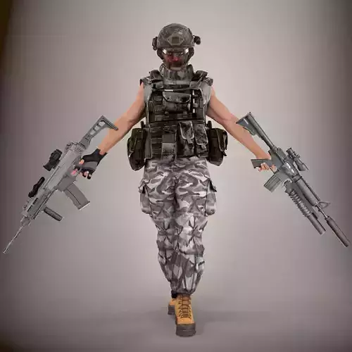 Ultimate Rigged Soldier 3D model