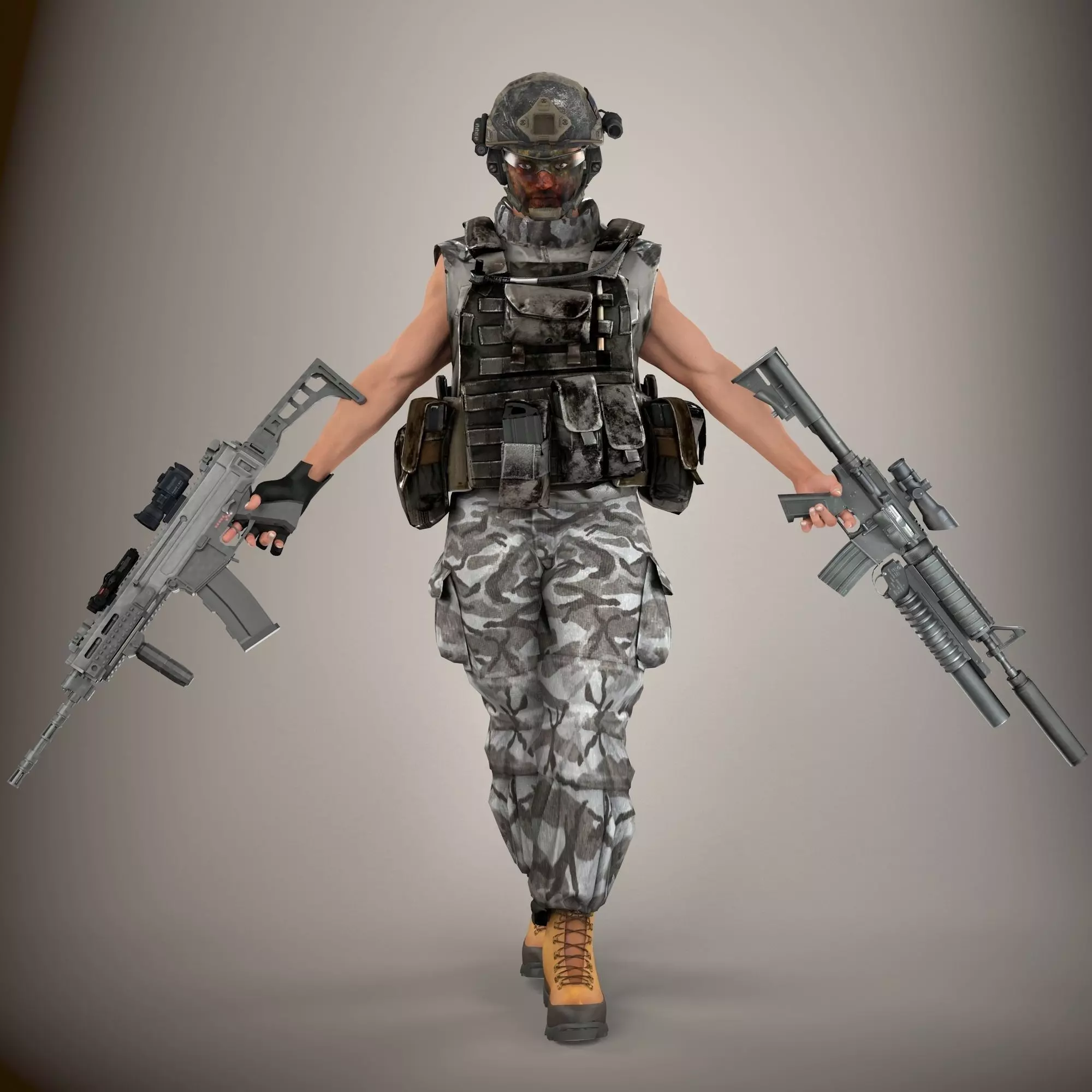 Ultimate Rigged Soldier 3D model_0