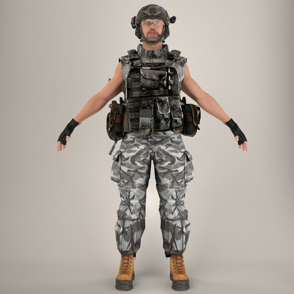Ultimate Rigged Soldier 3D model_12