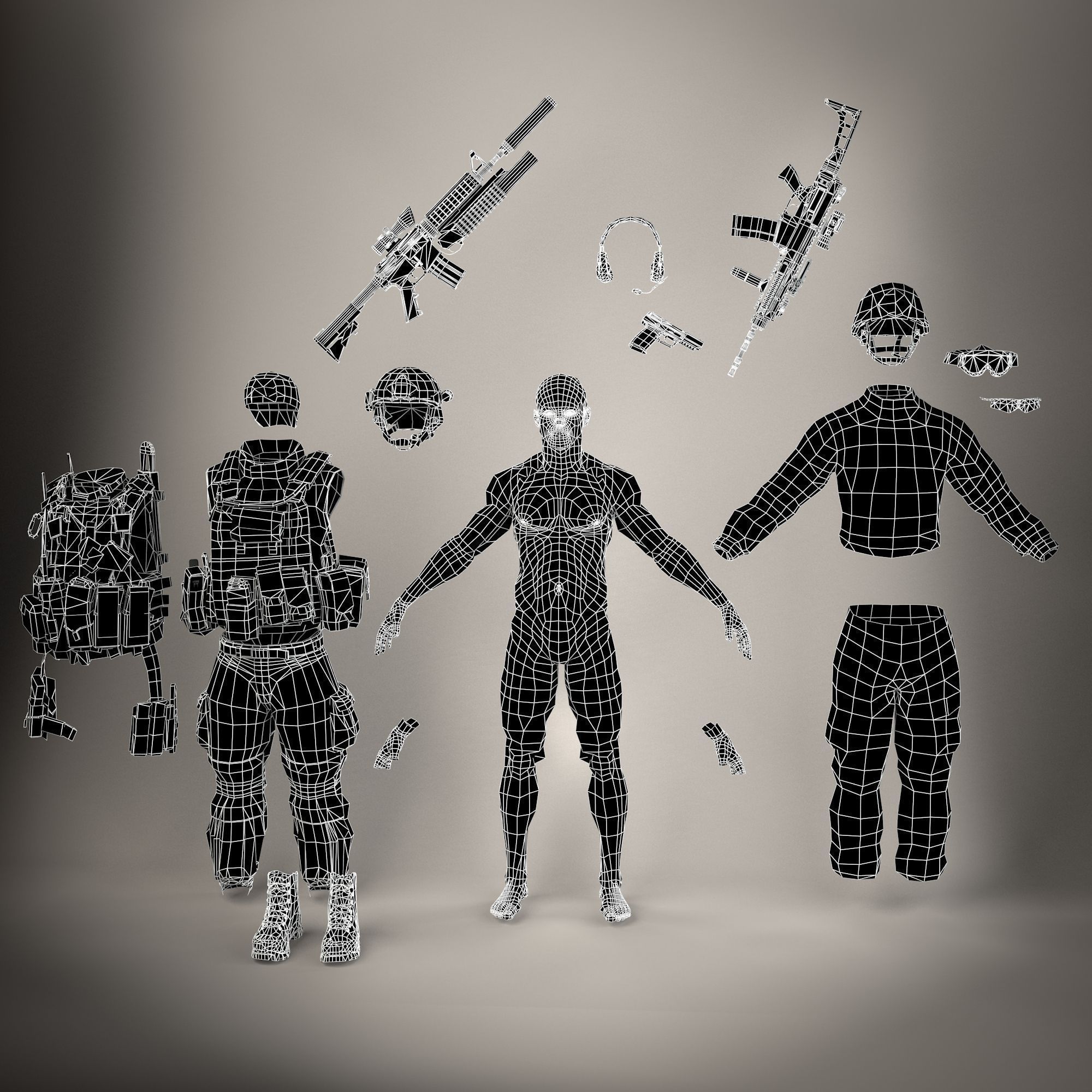 Ultimate Rigged Soldier 3D model_27