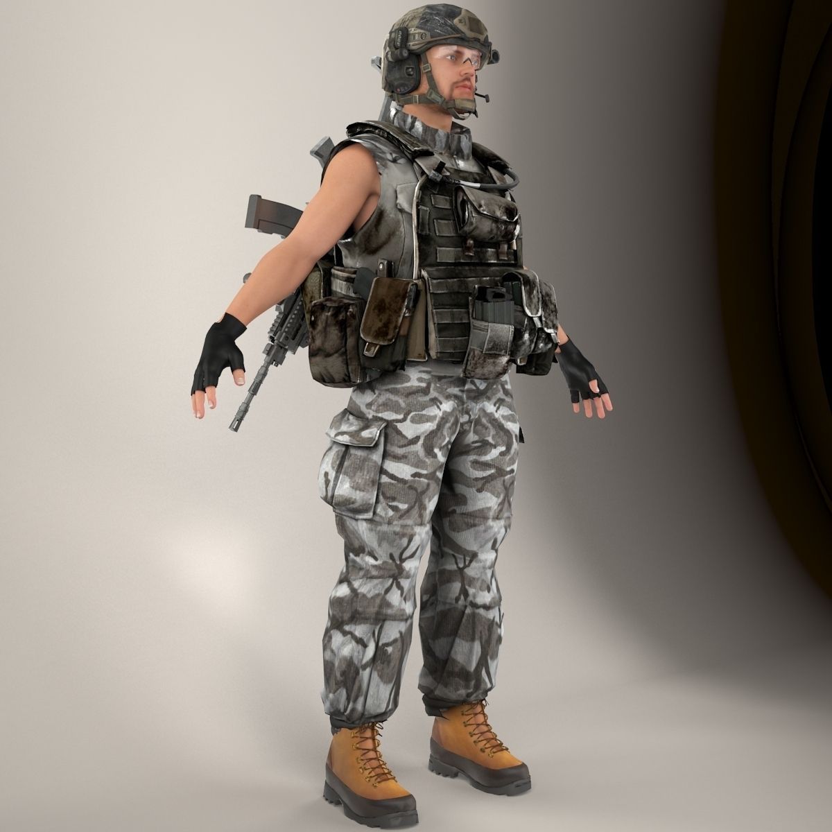 Ultimate Rigged Soldier 3D model_14