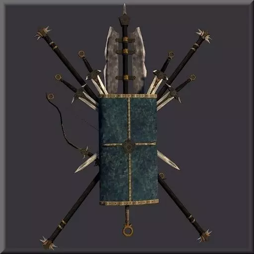 Aegydian Fantasy Weapon Set Low-poly 3D model_0