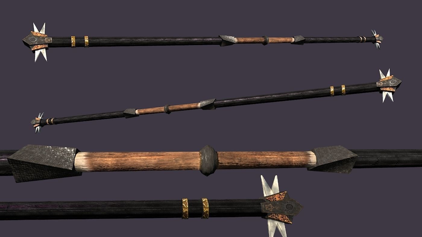 Aegydian Fantasy Weapon Set Low-poly 3D model_5