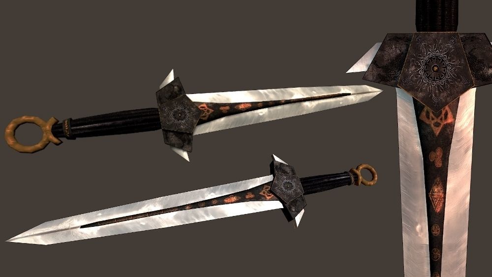Aegydian Fantasy Weapon Set Low-poly 3D model_2