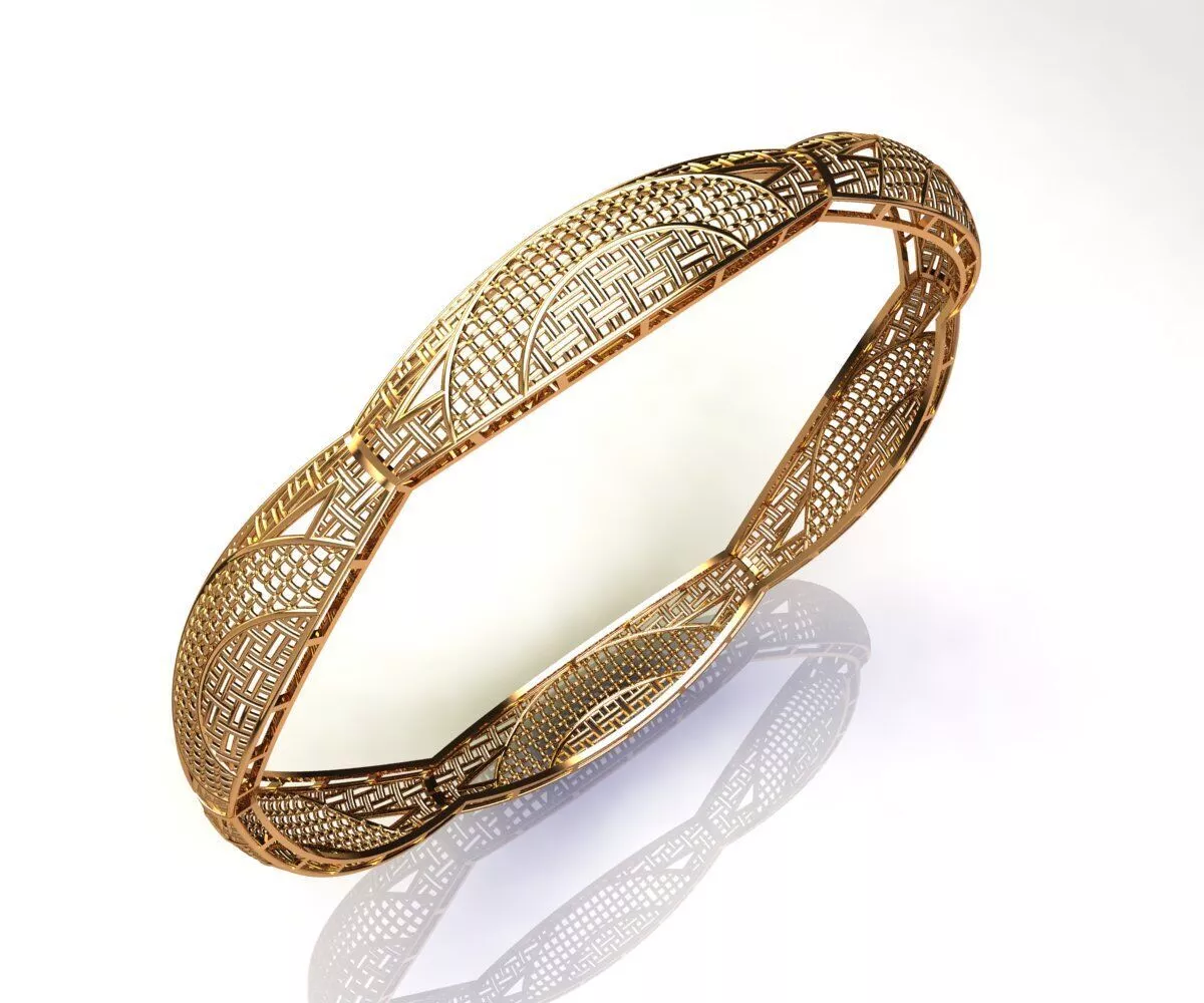 1581 Heritage Geometric Grid Bangle 61MM-10gm 3D print model