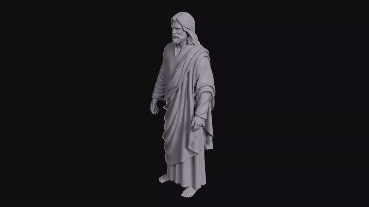 Standing Jesus Christ In Draped Robe 3D print model