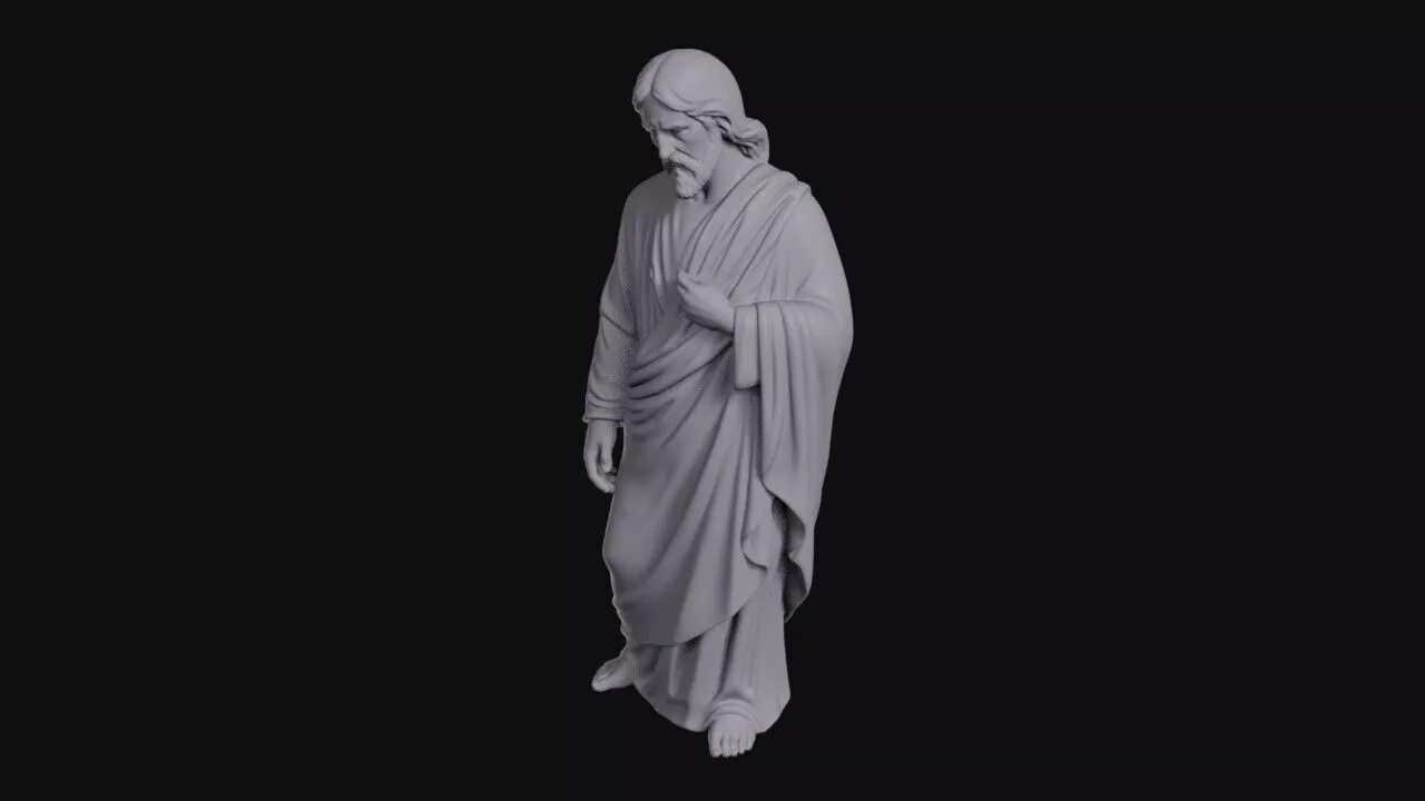 Standing Christ With Hand On His Heart 3D print model