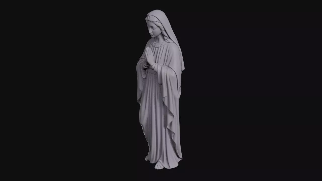 Virgin Mary In Prayer With Folded Hands 3D print model