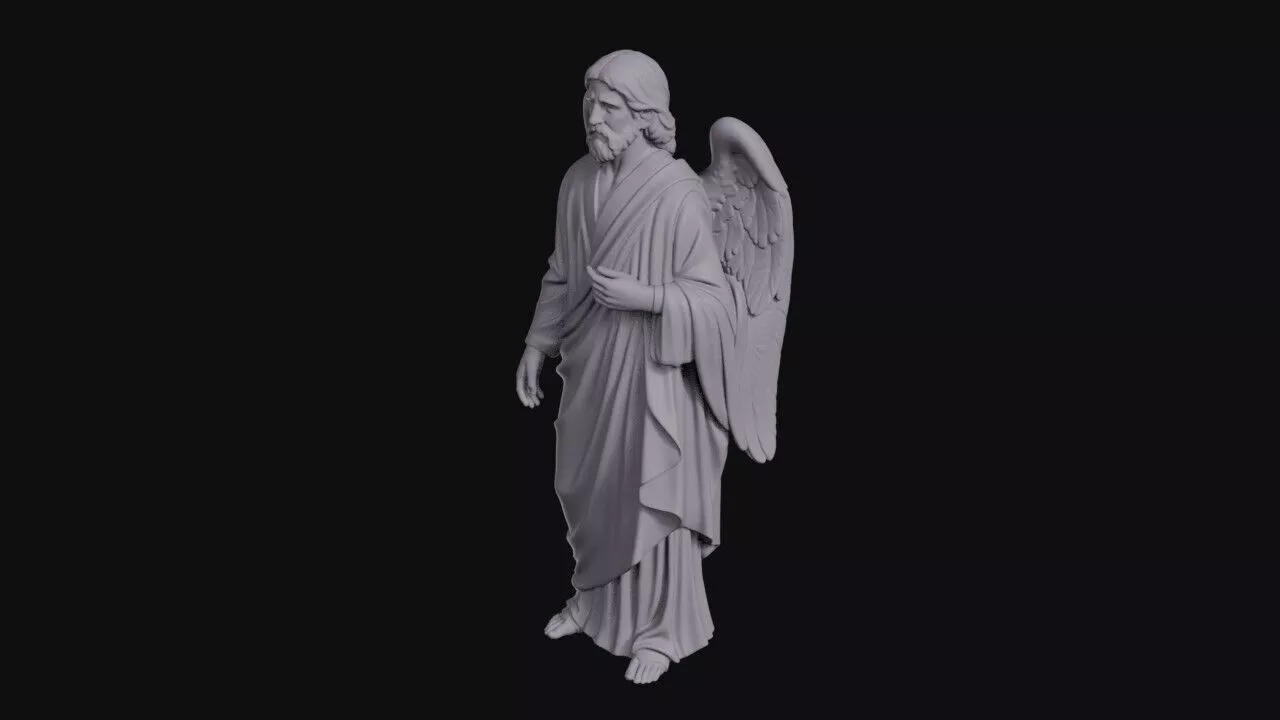Serene Winged Angel Standing In Robes 3D print model