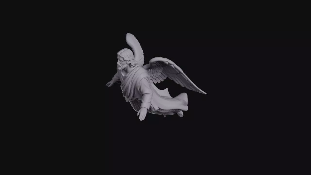 Flying Winged Angel With Arms Outstretched 3D print model