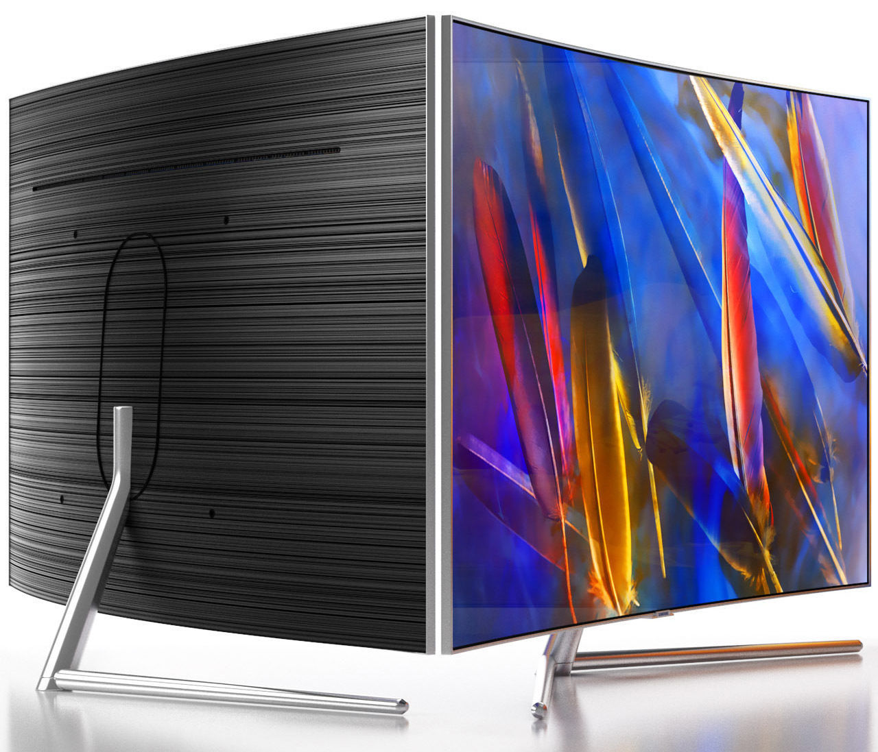 SAMSUNG QLED FLATE SMART AND CURVED SMART TV 3D model_4