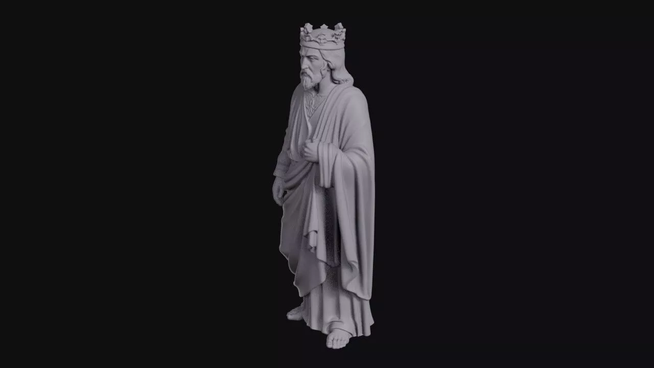 Crowned King Saint In Royal Robes 3D print model