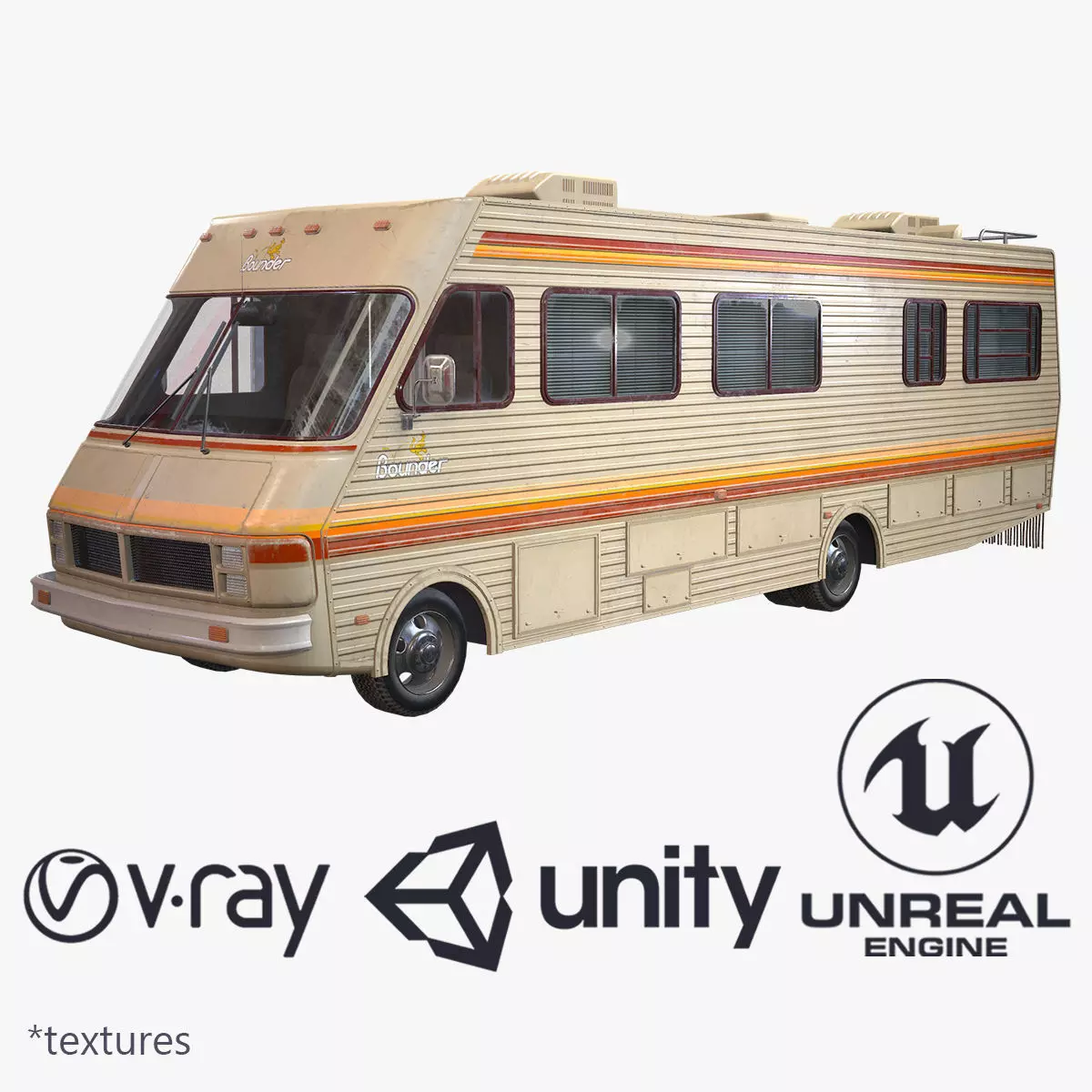 Fleetwood bounder 1986 Low-poly 3D model_0