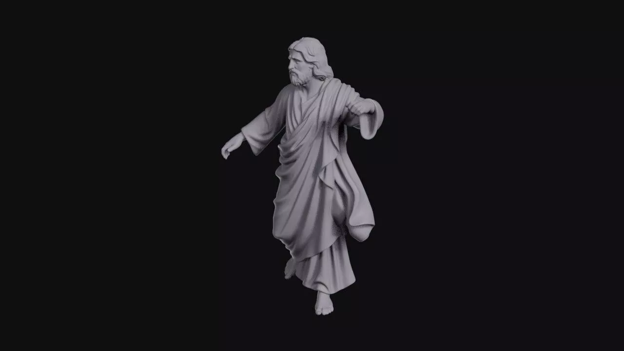 Rejoicing Bearded Saint With Open Arms 3D print model