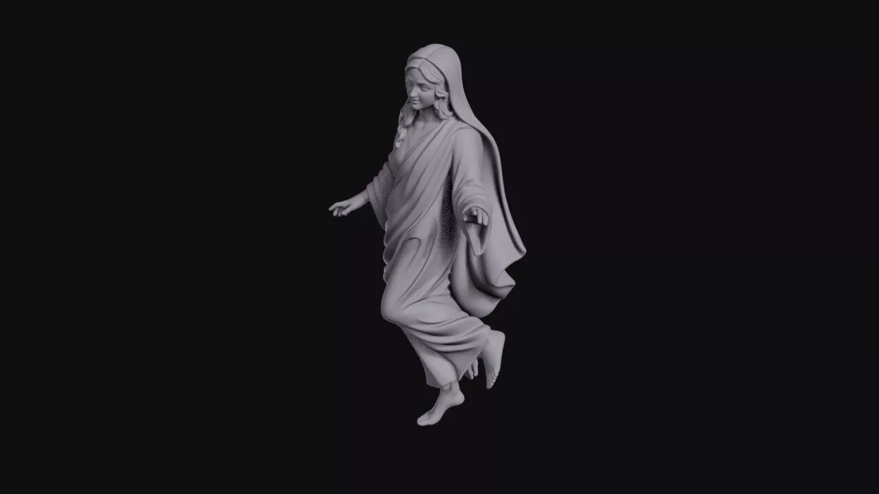 Dancing Female Saint In Flowing Robes 3D print model