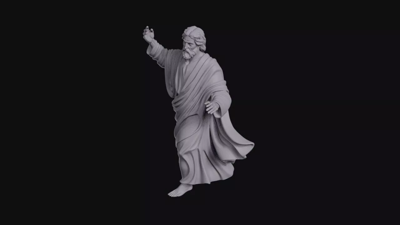 Robed Prophet Dancing With Raised Arm 3D print model