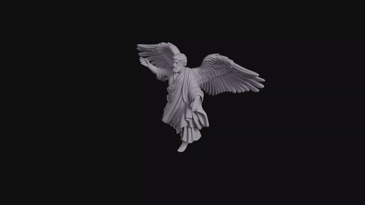 Archangel With Wide Open Wings And Arms 3D print model