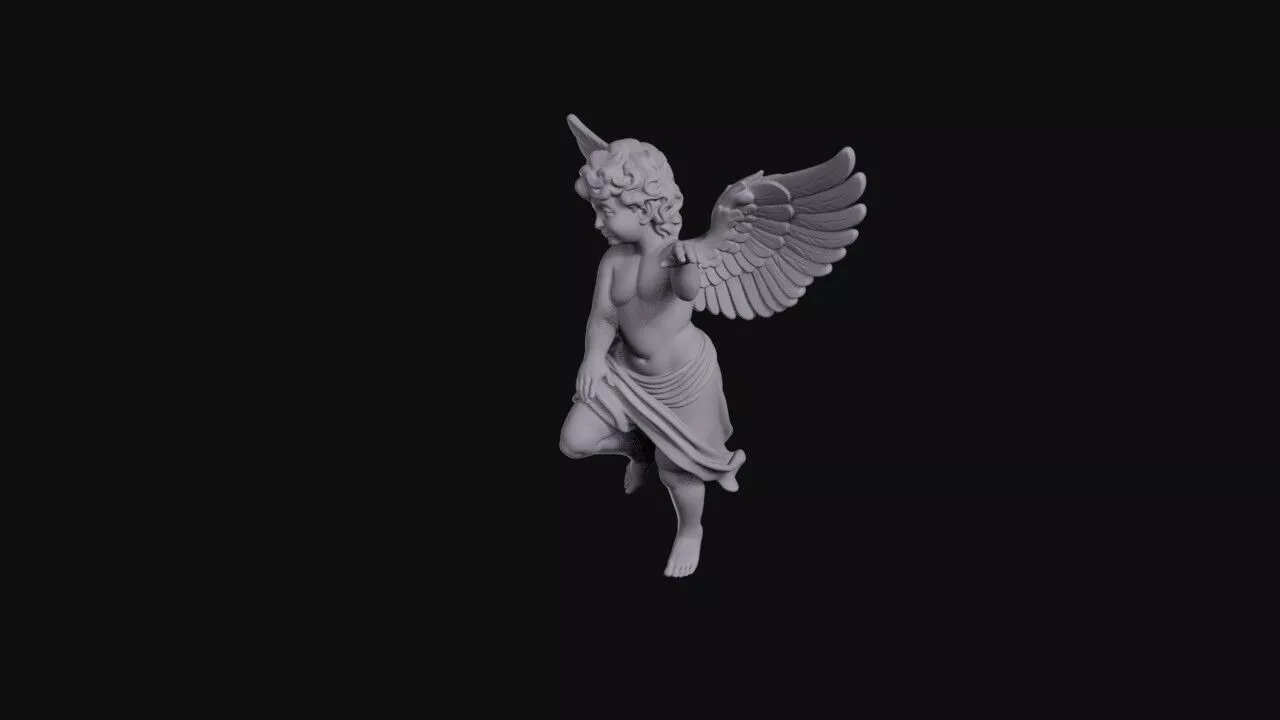 Dancing Cherub With Outspread Wings 3D print model
