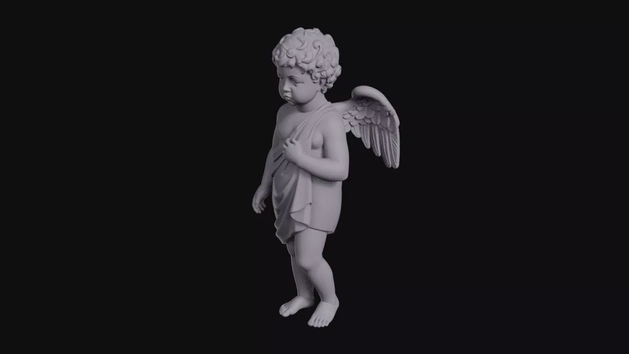 Weeping Cherub Angel Child Statue 3D print model