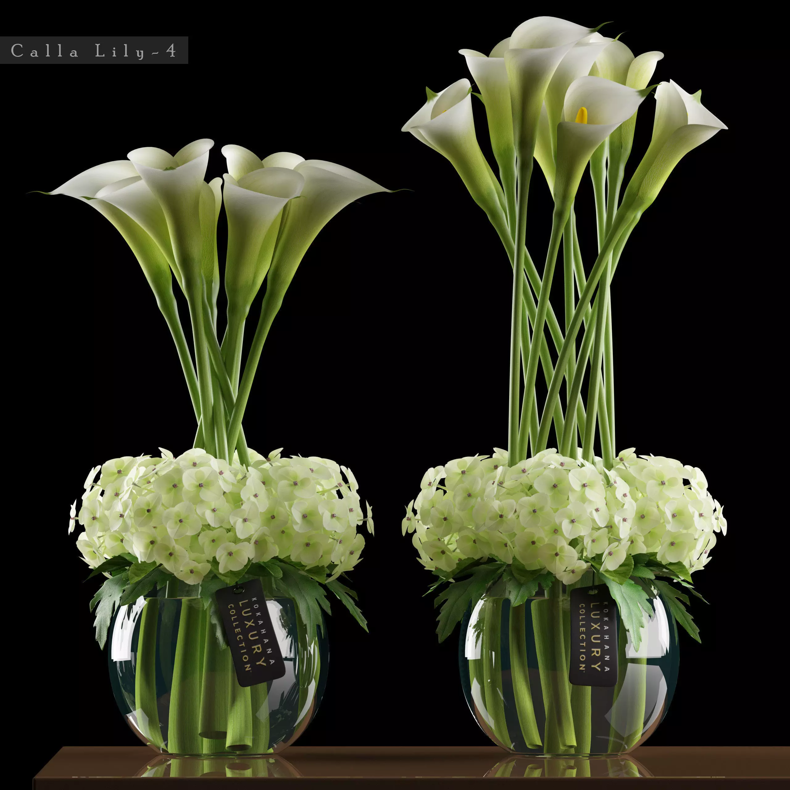 Callalilly and hydrangea  flowers 4 3D model_0