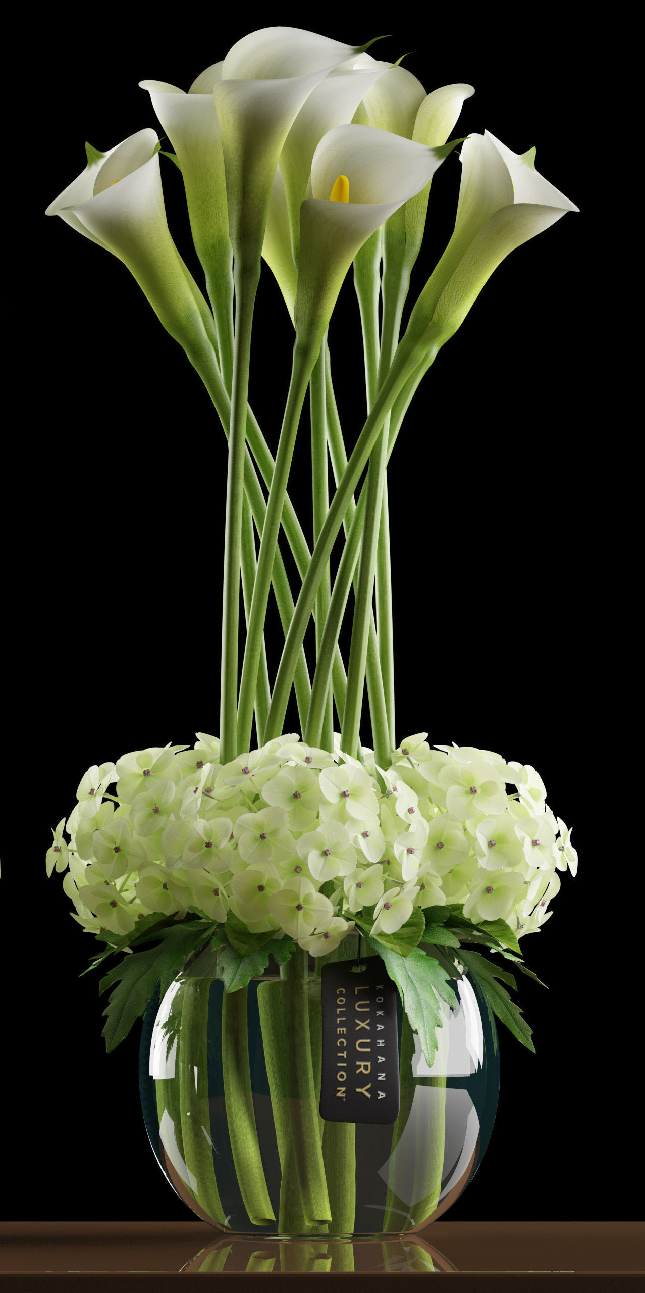 Callalilly and hydrangea  flowers 4 3D model_2