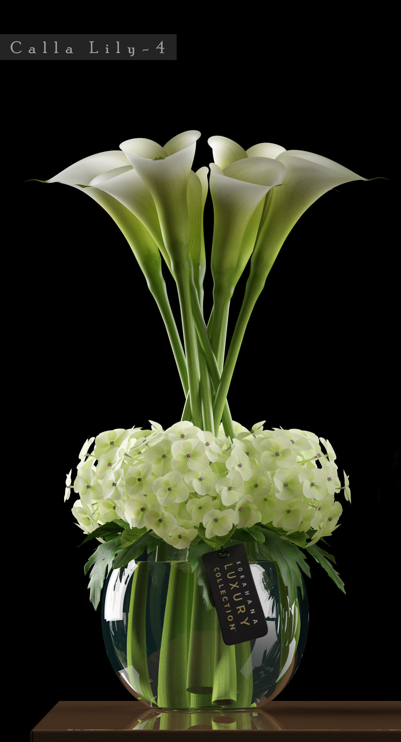 Callalilly and hydrangea  flowers 4 3D model_1