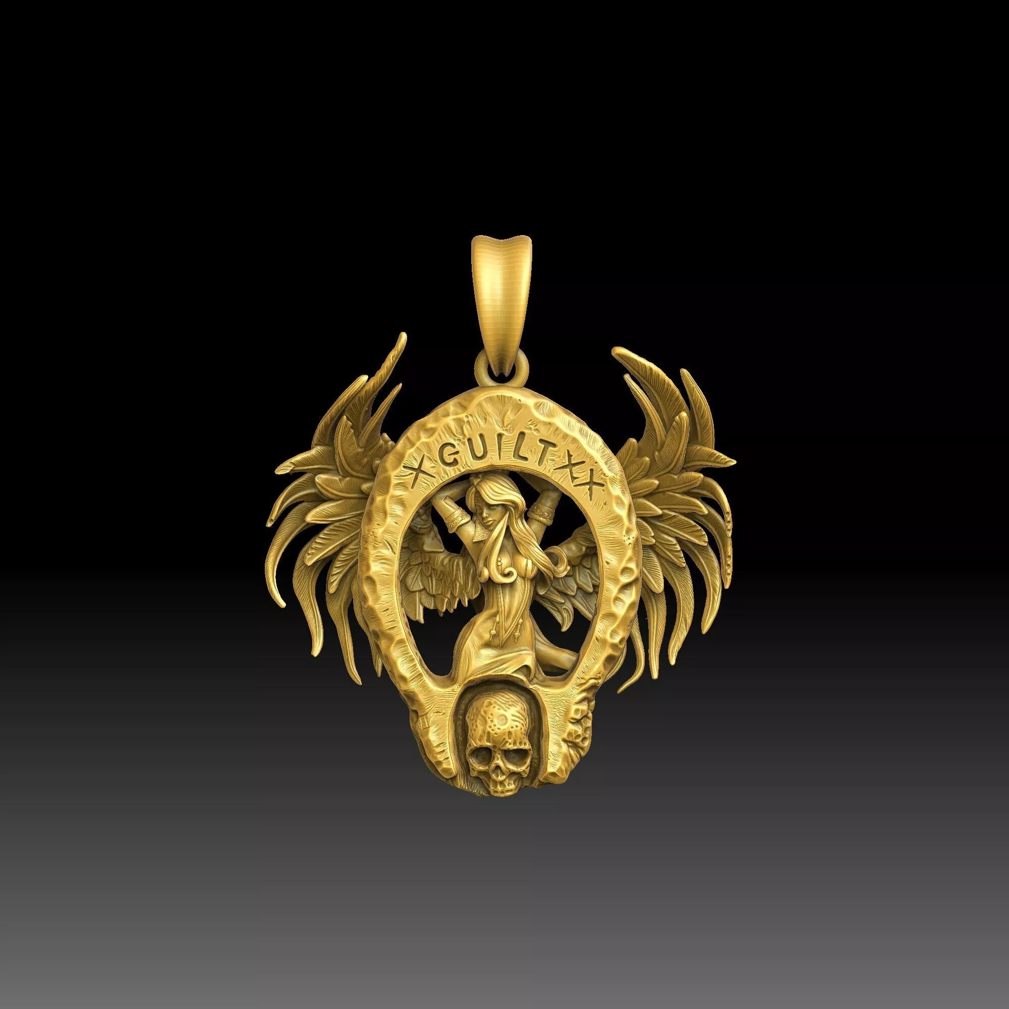Silent Luxury Pendants - one inch pendant 3D print model