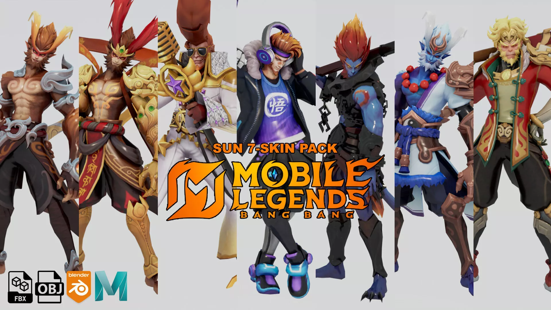 SUN 7-SKIN PACK - MOBILE LEGENDS BANG BANG 3D print model