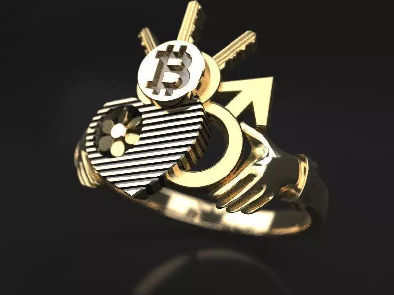 SteamPunk Claddazh engagement ring - original 3D print model_0