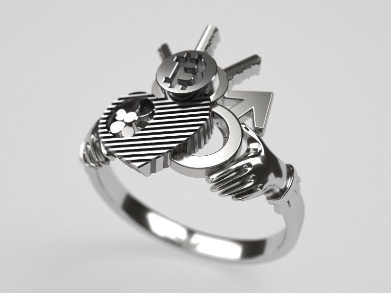 SteamPunk Claddazh engagement ring - original 3D print model_5