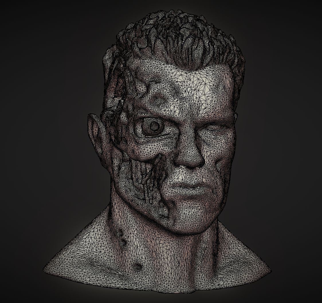 ARNOLD T2 STYLE BATTLE DAMAGED TERMINATOR INSPIRITED BUST 3D print model_3