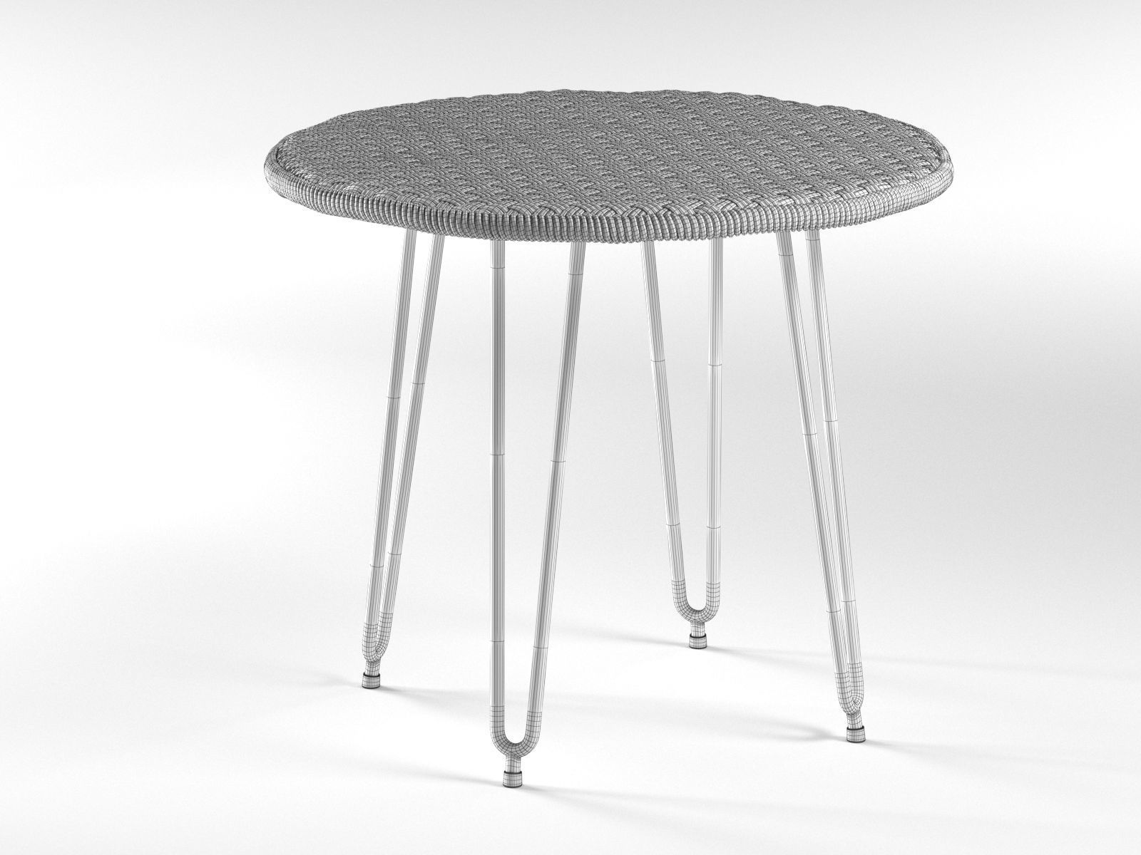 Wicker Table 3D model_1