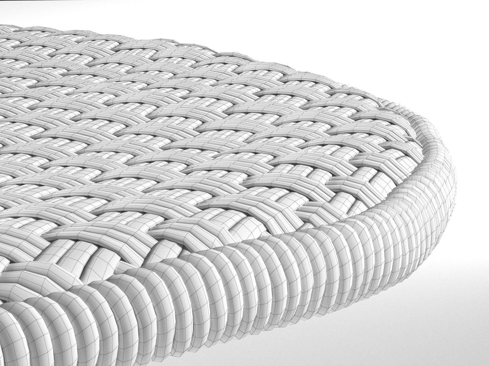 Wicker Table 3D model_2