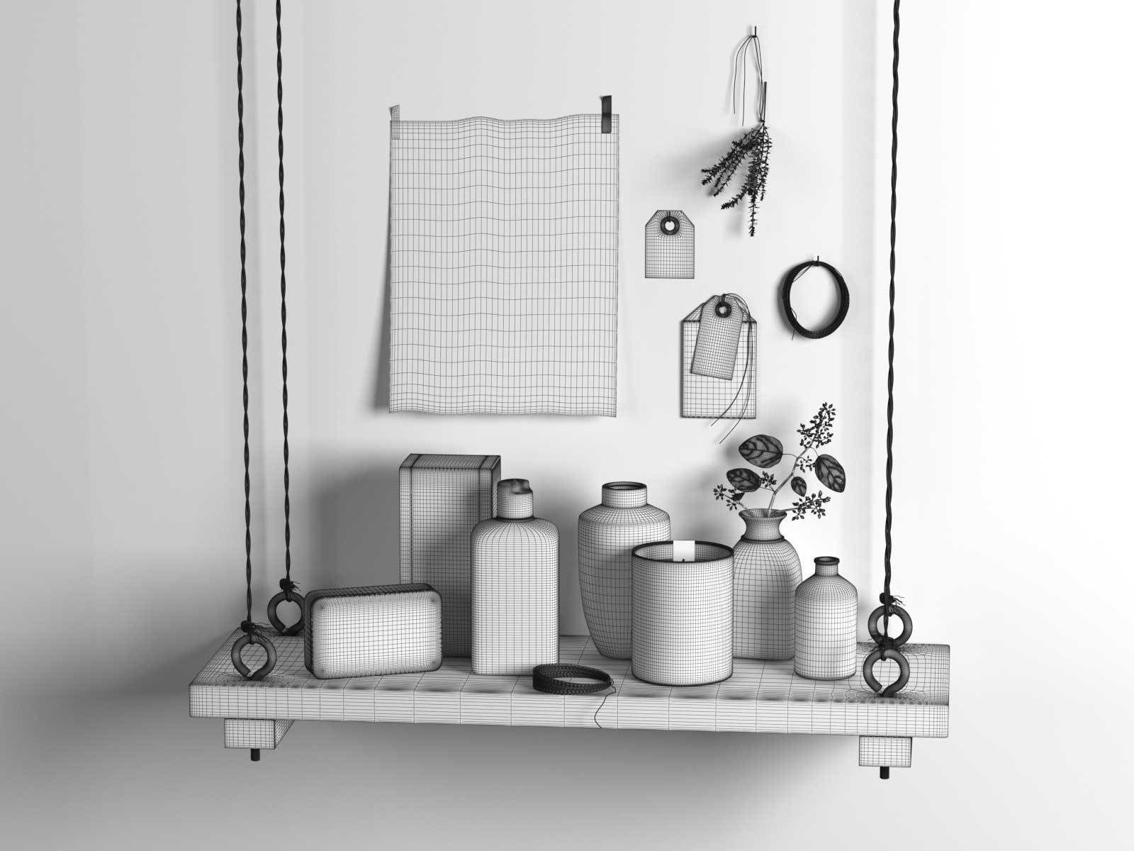 Composition Eucalyptus Collection 3D model_2