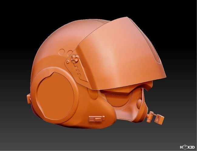 TFA X-Wing Pilot Helmet  - 3D Print Ready 3D print model