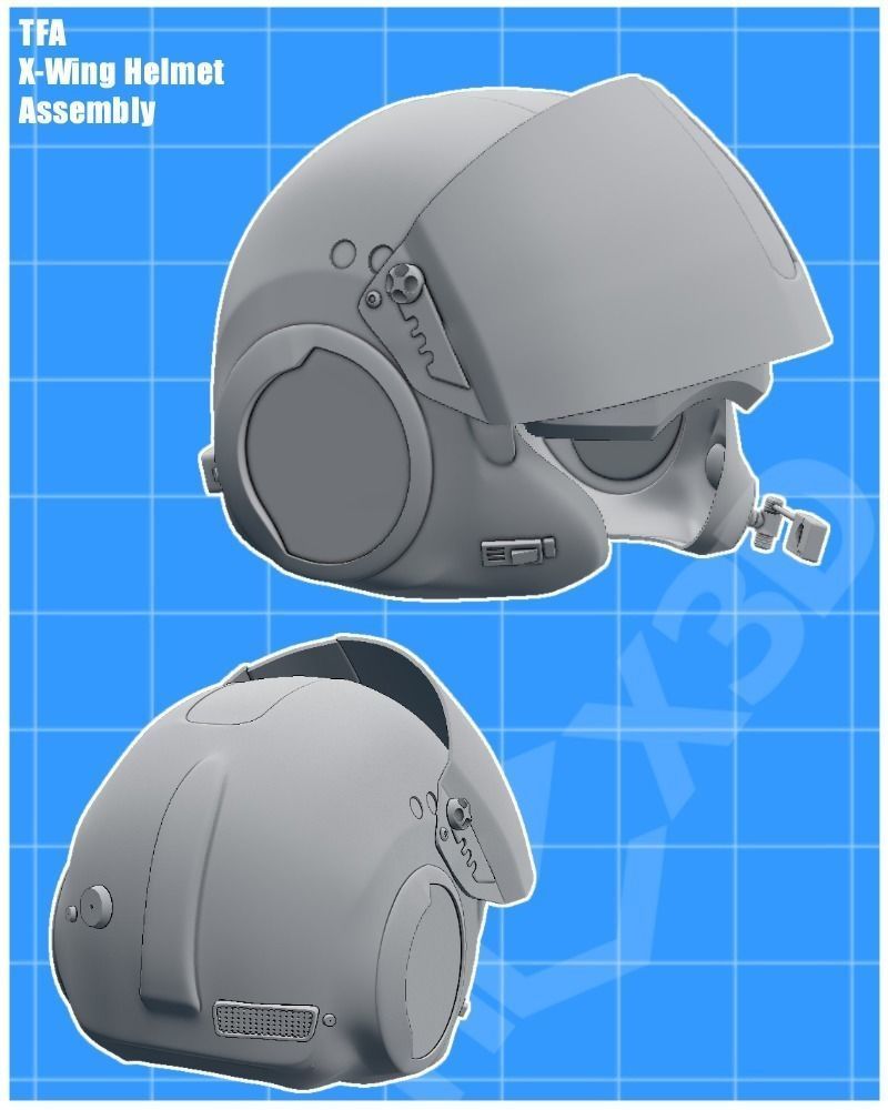 TFA X-Wing Pilot Helmet  - 3D Print Ready 3D print model_1