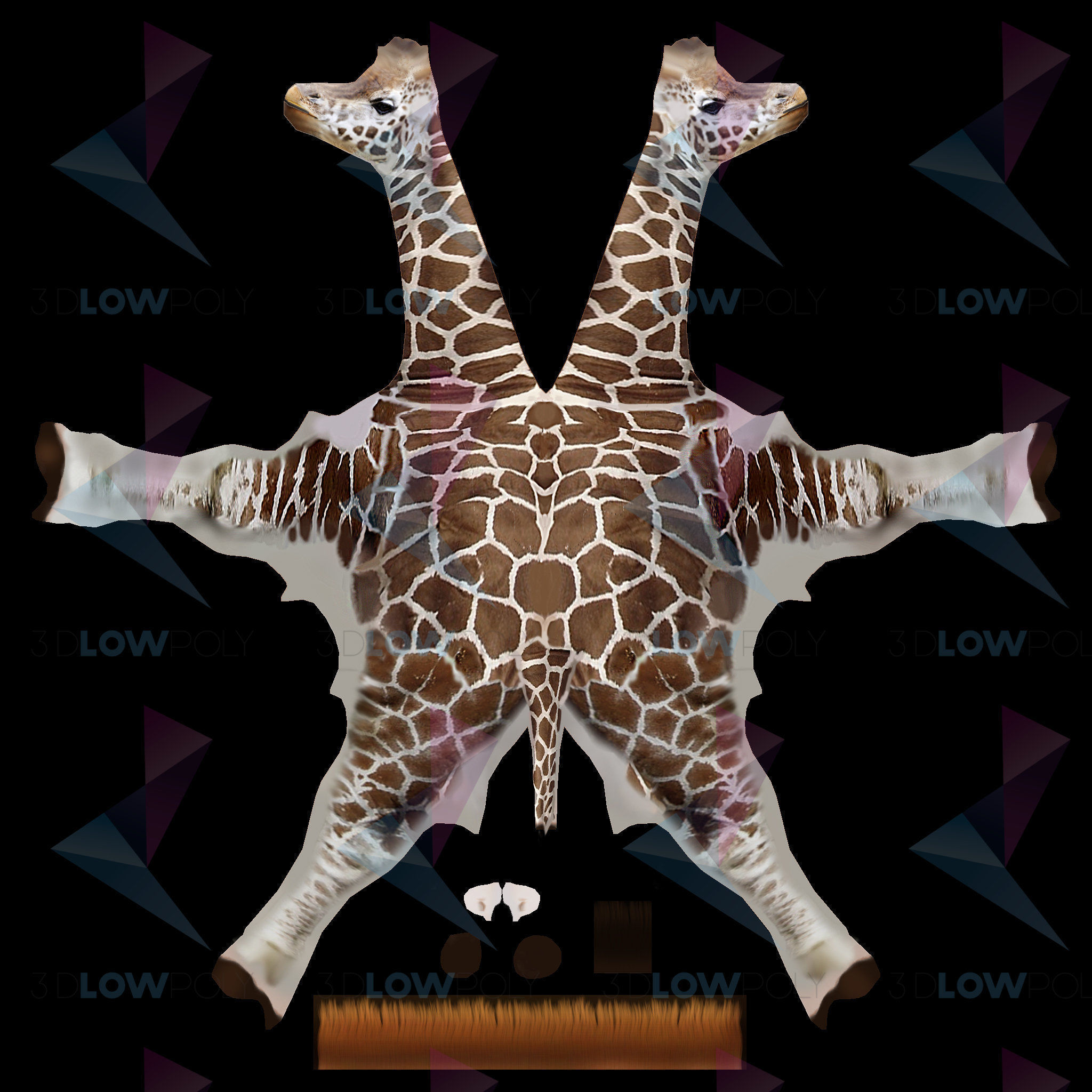 Giraffe Low-poly 3D model_7