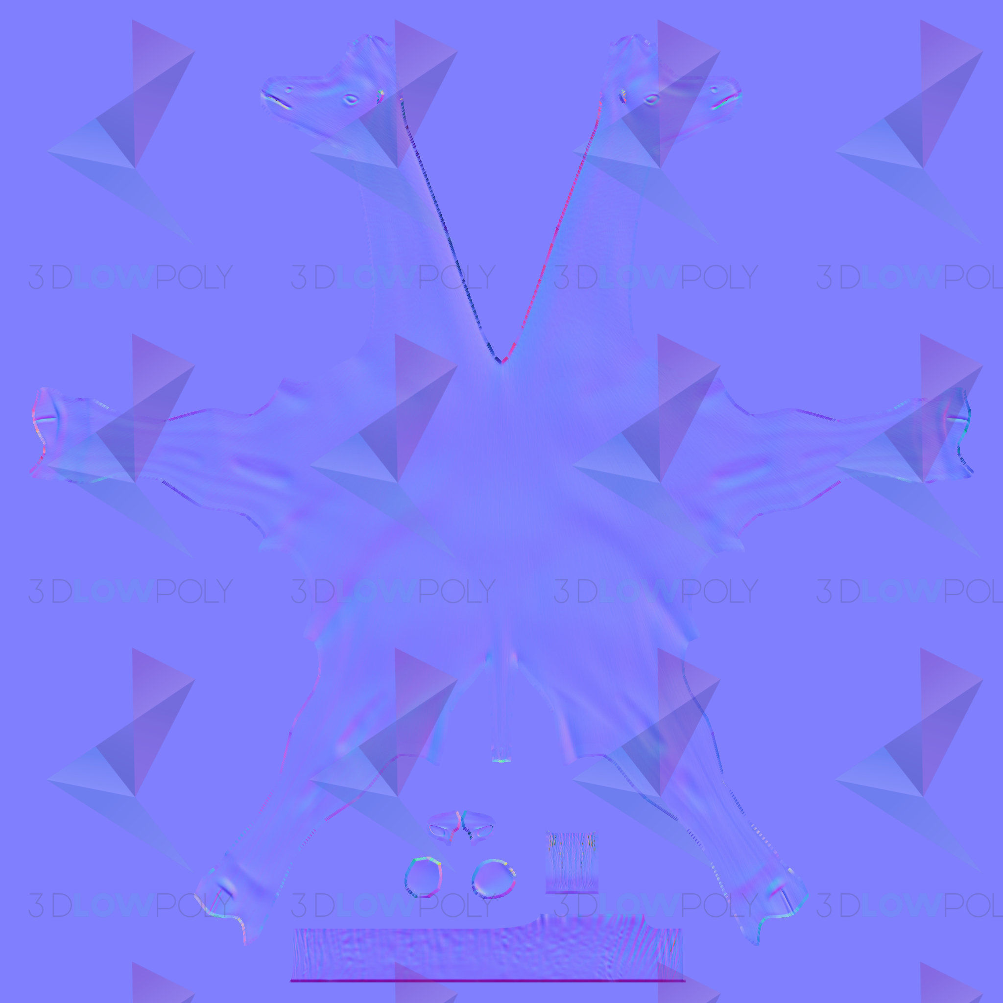 Giraffe Low-poly 3D model_9