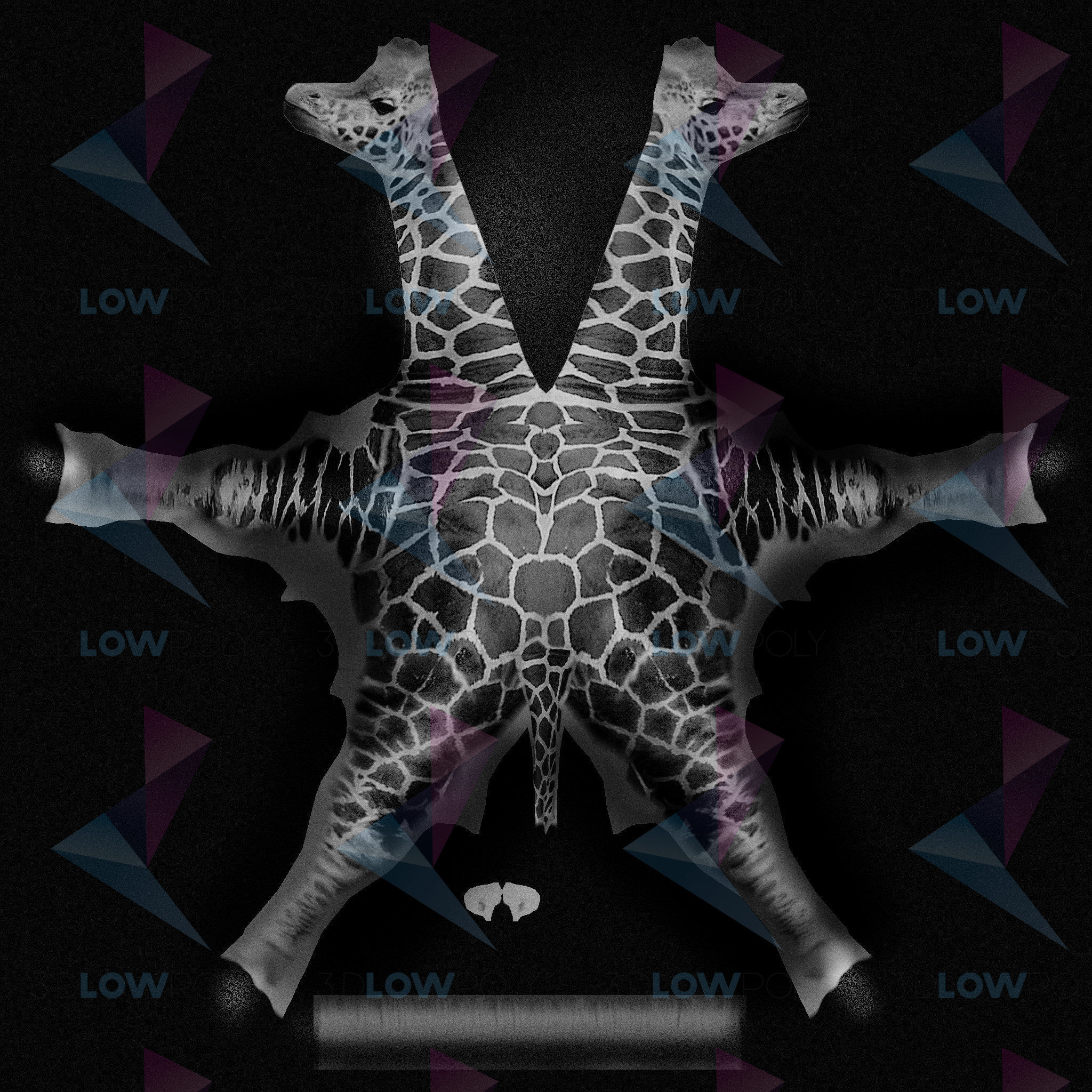 Giraffe Low-poly 3D model_8