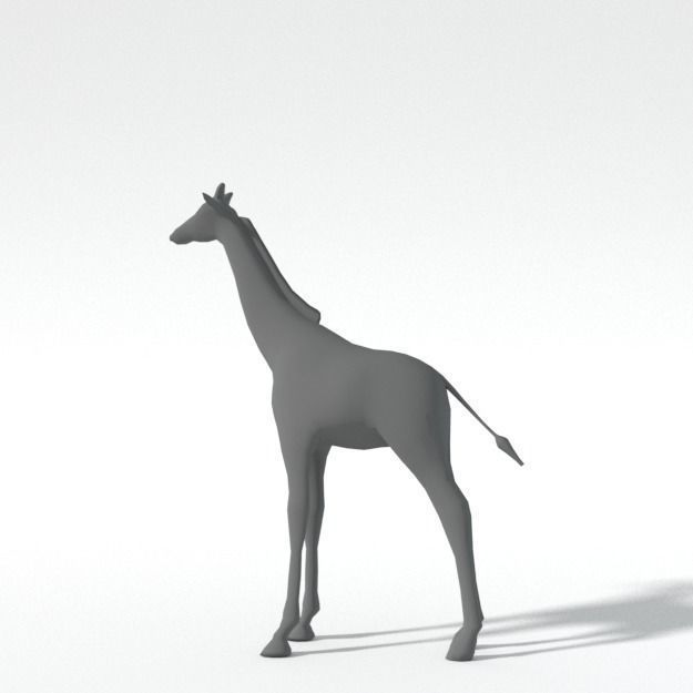 Giraffe Low-poly 3D model_4