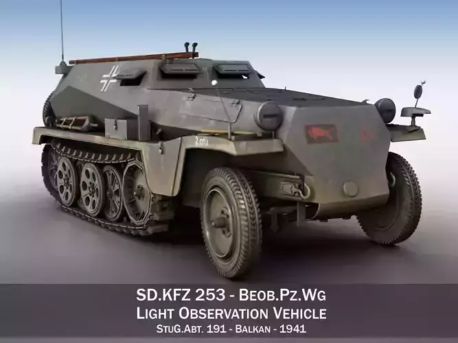 SD KFZ 253 - Beob Pz Wg - StuG Abt 191 3D model