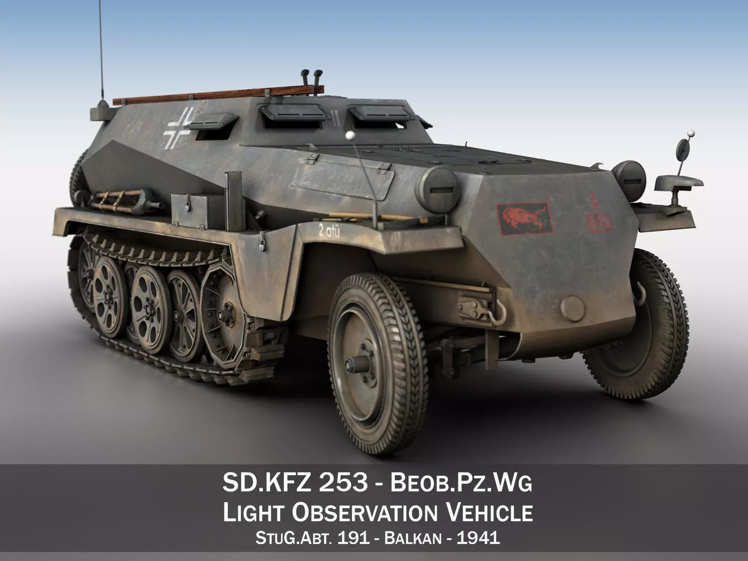 SD KFZ 253 - Beob Pz Wg - StuG Abt 191 3D model_0