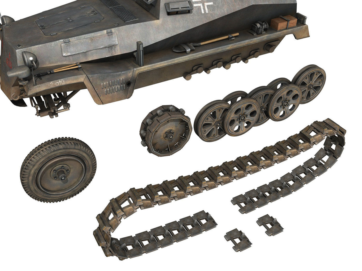 SD KFZ 253 - Beob Pz Wg - StuG Abt 191 3D model_10