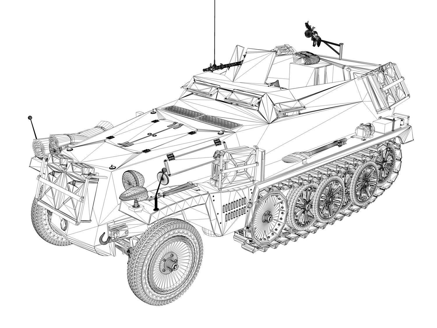 SDKFZ 250 - Halftruck - 10PD 3D model_11