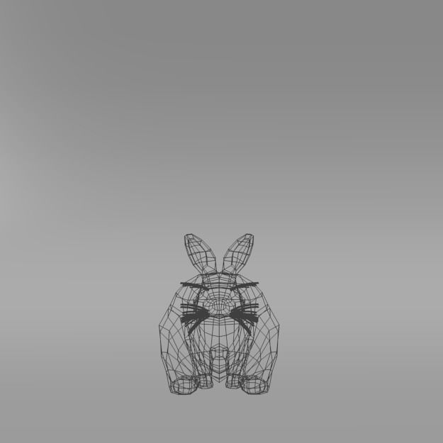Grey Rabbit Low-poly 3D model_5